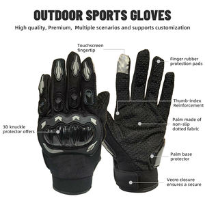 Beschermende winter anti-slip split-finger unisex fietshandschoenen OEM aanpasbaar 3D knokkelbeschermer touchscreen vingertop - Product Image 2