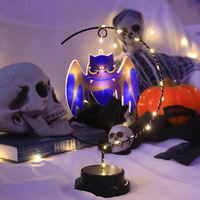 Lampe LED d'Halloween en plastique en forme de sorcière, araignées, oiseaux volants, chauves-souris, éclairage festif, décoration d'ambiance pour salon et chambre