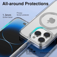 Étui de téléphone portable en acrylique transparent magnétique sans fil de luxe pour 17 Air 16 15 14 13 12 PRO MAX, résistant aux chocs