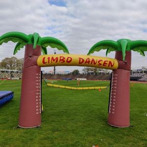 Juego de Limbo Inflable con Forma de Palmera, Arco con Escala de Altura Impresa con la Palabra Limbo, Barra de Limbo Ajustable, Juego Inflable Tropical - Product Image 2