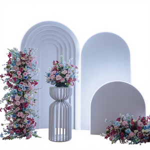 LEDA Modern New Arrival <b>LED</b> Acrylic PVC White Wedding Arch Backdrop with <b>Light</b> for <b>Party</b> Decor - Product Image 1