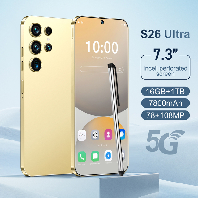 2026 Trending S26 Ultra Android Smartphone 16GB+1TB 7800mAh Battery Dual SIM