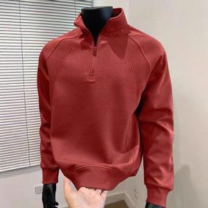 Sudadera Casual Versátil para Hombre, Otoño-Invierno 2026, con Cierre de Media Cremallera, Diseño de Parches, Hombros Caídos y Cuello Alto - Product Image 5