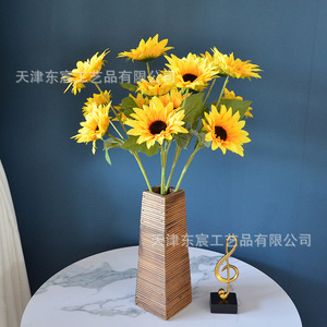 Ramo de Girasoles Artificiales Dongchen Crafts de 30cm-100cm, Flor de Seda para Decoración del Hogar y Bodas - Product Image 3