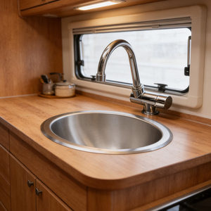 Évier de <span class=keywords><strong>camping</strong></span>-<span class=keywords><strong>car</strong></span> en acier inoxydable argenté au design moderne, <span class=keywords><strong>prix</strong></span> bas, application pour <span class=keywords><strong>camping</strong></span>-<span class=keywords><strong>car</strong></span>, lavabo avec robinet à trou unique - Product Image 3