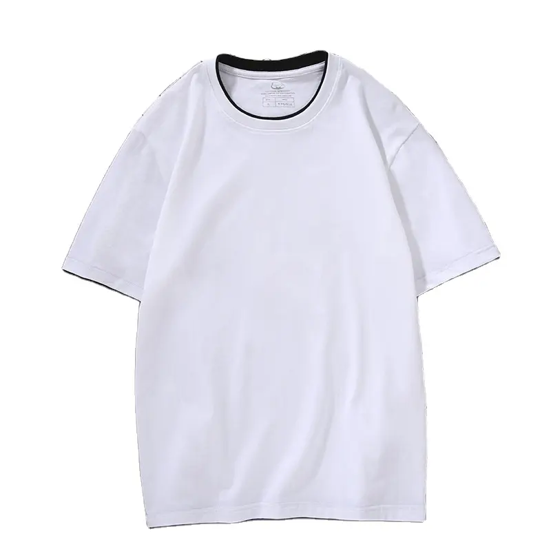 Einfaches lässiges T-Shirt Rundhals ausschnitt Nähen Herren T-Shirt Custom Logo