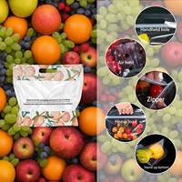 Op Maat Gemaakte Biologisch Afbreekbare Ritssluiting Handvat Fruit Verpakkingszak Food-Grade Geperforeerde Druiven Verpakking Milieuvriendelijk Plastic Winkelen