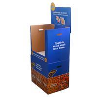 Présentoir de magasin en carton ondulé pliable, facile à assembler, impression couleur, écologique, pour supermarché