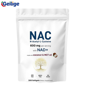 OEM ขายดี <span class=keywords><strong>NAC</strong></span> 600 มก. ซอฟต์เจล พร้อม NAD+ |   สารต้านอนุมูลอิสระเสริมภูมิคุ้มกัน ผลิตจากน้ำมันมะพร้าวและน้ำมัน MCT <span class=keywords><strong>300</strong></span> ชิ้น อาหารเสริม - Product Image 1