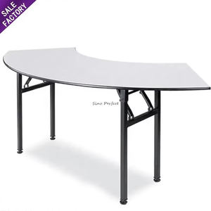 Venta caliente de muebles de madera contrachapada de madera para bodas, eventos, cenas, banquetes plegables, mesa redonda para Hotel - Product Image 6