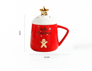 Taza Navideña de Porcelana Ecológica de 360 ml con Tapa y Cuchara, Diseño de Santa Claus, Ideal para Regalos Empresariales, Gran Venta - Product Image 2