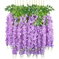 Nouvelle Décoration Murale de Mariage en Fausse Glycine, Fleur Artificielle en Rotin, Vente en Gros, Fournisseur de Fleurs Artificielles