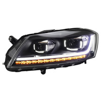 Phares à LED pour VW Passat B7 2012-2015, lentille de projecteur 70W, accessoires auto avec signal dynamique DRL, état neuf, feux de voiture