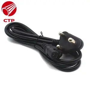 South Africa AC 1m 3m 15m Three-Pin Plug Power Cable 220V Power Cords with Molded Plug/Indian Power Cord