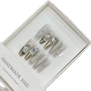 Venta al por mayor 10 piezas <span class=keywords><strong>de</strong></span> <span class=keywords><strong>uñas</strong></span> <span class=keywords><strong>de</strong></span> gel pintadas a mano hermosas <span class=keywords><strong>flores</strong></span> 3D mariposas hechas a mano <span class=keywords><strong>uñas</strong></span> puro <span class=keywords><strong>de</strong></span> color rosa prensa <span class=keywords><strong>de</strong></span> alta calidad - Product Image 6