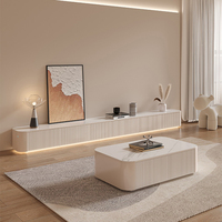 Ensemble Moderne de Luxe pour Salon : Meuble TV en Bois, Table Basse et Unité Murale
