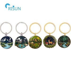 Randonnée en plein air Camping Wilderness Montagnes Lacs Forêts Lever du soleil Nature Llavero Porte-clés Anneau Porte-clés Nature personnalisé - Product Image 4