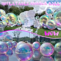 Ballons miroir gonflables publicitaires irisés, ballons miroir géants éblouissants, sphères miroir gonflables colorées