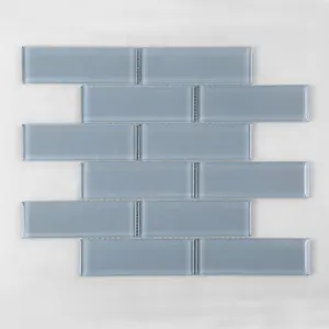 VG1804条形玻璃灰色马赛克地铁瓷砖浴室洗面砖防水墙板