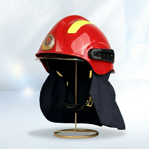 Casque de pompier rouge en fibre de verre, équipement de protection durable pour les incendies de classe A et B - Product Image 1