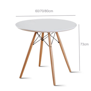 Ywj yaweijia MDF Bắc Âu giá rẻ rắn gỗ bán buôn bàn tròn nhà hàng nhà bếp bảng thiết lập 4 ghế trắng bằng gỗ bàn ăn - Product Image 4