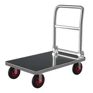 Hoge Kwaliteit Rvs Heavy Duty Hand Trolley Truck Platform Trolley