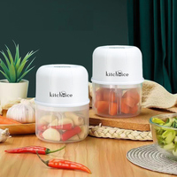 Draagbare 250ml mini elektrische knoflookhakker met roestvrijstalen messen, plastic keukenaccessoire, gadget, mixer, mini blender
