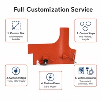 Chauffe-bande électrique personnalisé de 150-2000 mm, couverture chauffante en caoutchouc silicone pour plaque chauffante de tambour liquide