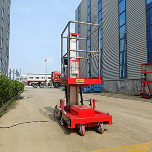 Toko cetak Hotel restoran tali kawat hidrolik tiang aluminium ganda Platform angkat kerja udara elektrik merek Tiongkok - Product Image 6