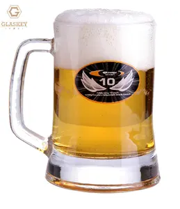 Grande Copo De Vidro Beber Cerveja Vidraria Logotipo Personalizado Caneca De Vidro De Suco De Leite Com Alça