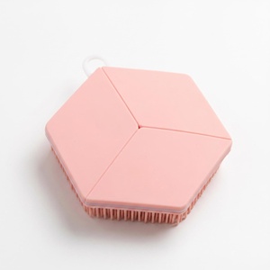 Brosse nettoyante faciale hexagonale en silicone à poils doux et délicats, pour massage corporel bébé et peaux sensibles - Product Image 5