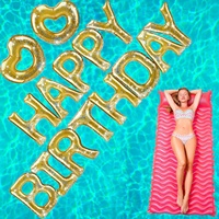 Accessoires de piscine de flotteur de lettres de fête de l'eau personnalisables gonflables en PVC écologiques avec répétition de lumière de l'eau