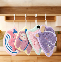 Cute Powerful Water-absorbing Hand Towel Wall-mounted Bathroom Use Small Hand Towel for Washing Hands Kitchen Cartoon Hand Towel