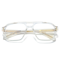 Lunettes optiques universelles carrées unisexes, monture en PC résistante, équipées de verres en PC anti-impact transparents pour un usage quotidien