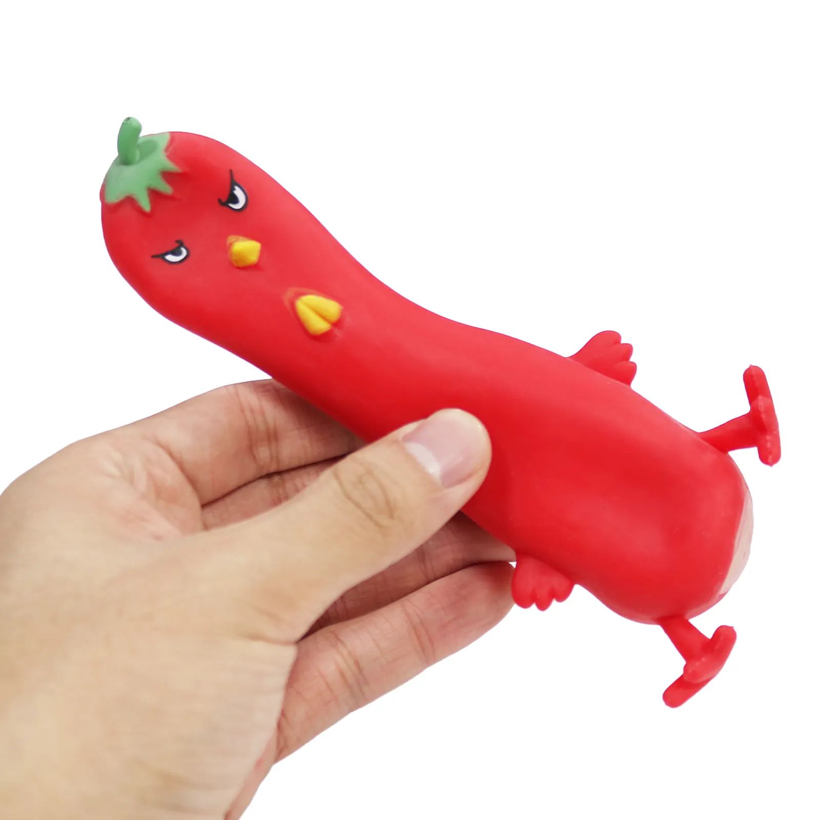 צעצועי סחיטת עוף כיפים בהתאמה אישית רכים ויצירתיים בצורת צ'ילי לילדים ומבוגרים