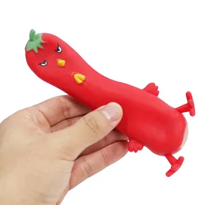 Divertidos juguetes personalizados para apretar pollo, regalos suaves y creativos en forma de Chile para niños y adultos
