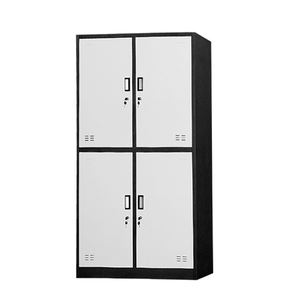 Armoire en acier pliable à cadre noir, 4 portes, pour chambre à coucher, <span class=keywords><strong>appartement</strong></span>, école, vestiaire moderne, mobilier pour le personnel - Product Image 2