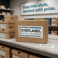 Etiquetas Resistentes al Agua con Recubrimiento Brillante para Cajas de Zapatos, para Gestión de Inventario Minorista, Etiquetas de Precio de Tamaño Personalizado, Código de Barras