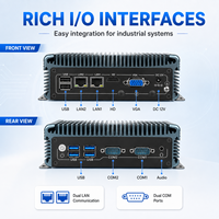 Mini PC Compacto Silencioso con Doble Pantalla, LAN, USB, COM y Audio para Controlador de Kiosco Gateway, Compatible con Windows y Linux
