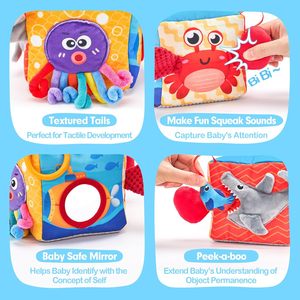 <span class=keywords><strong>Jouets</strong></span> Montessori pour bébé de 6 <span class=keywords><strong>mois</strong></span> avec queue texturée ClothCrinkleSqueaky Sounds Mirror - Christmas Stocking Stuffers - Product Image 4