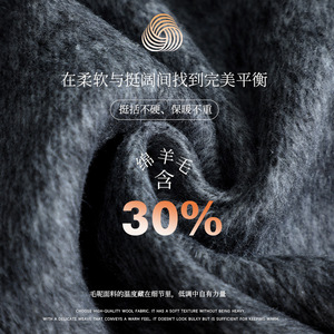 Women's Wool Blazer Gray Suit Solid Color No-Wrinkle Treatment Petite Short Style Versatile Top - Product Image 2