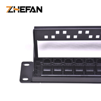 Zefan Factory OEM 24 48 Port Panel Patch 19 inci logam Matte UTP FTP Rj45 Cat6 Cat5e Panel Patch kosong