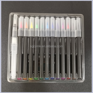 Stylos pinceaux 12 couleurs pour la peinture à l'<span class=keywords><strong>aquarelle</strong></span> <span class=keywords><strong>avec</strong></span> pointes en Nylon flexibles marqueurs de peinture pour la calligraphie et le dessin - Product Image 3