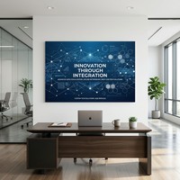 Affiche d'art minimaliste personnalisée avec logo en or rose pour la décoration murale intérieure de studio et de bureau – Vente en gros