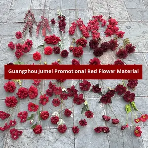Style chinois grand vin rouge mariage Graduation fleurs en soie artificielle à la main longue durée scène route fleur rangée décoration - Product Image 2