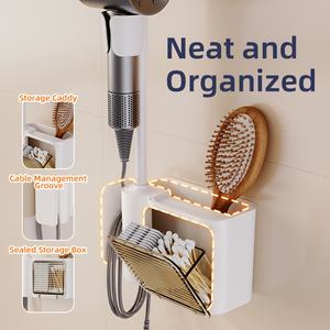 Soporte <span class=keywords><strong>de</strong></span> Pared para Secador <span class=keywords><strong>de</strong></span> Pelo Manos Libres con Rotación <span class=keywords><strong>de</strong></span> 360° °   Organizador <span class=keywords><strong>de</strong></span> Mangueras Ajustable, Soporte para Secador <span class=keywords><strong>de</strong></span> Pelo Sin Perforaciones - Product Image 3