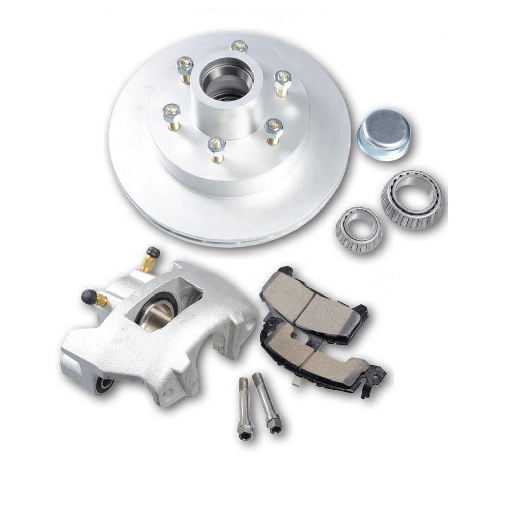 10" and 12" dacromet finish ventilate disc rotors trailer hub with hydraulic caliper