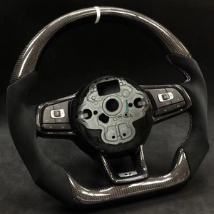Volante de Cuero y Fibra de Carbono Forjada para Modelos Volkswagen VW Golf 7 MK7 GTI Golf <span class=keywords><strong>R</strong></span> <span class=keywords><strong>Line</strong></span> Polo Jetta Tiguan, Accesorios para Automóviles - Product Image 1