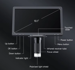 กล้องจุลทรรศน์ดิจิตอล HDMI หน้าจอ IPS ขนาด <span class=keywords><strong>10.1</strong></span> นิ้ว พร้อมไฟ LED สำหรับการตรวจสอบและซ่อมแซม - Product Image 3