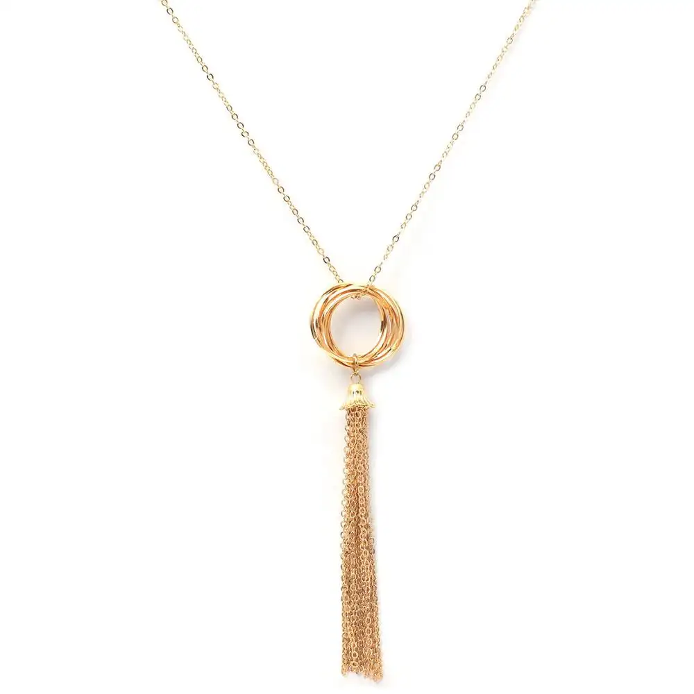 Модное ретро простое украшение круглой формы длинное ожерелье для женщин XL1268